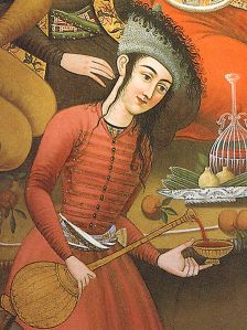 'Persian Woman Pouring Wine' (17th Cent) from Chehel Sotoun Palace, Iran