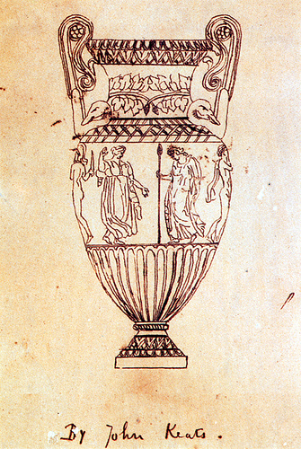Keats' drawing of the urn (public domain)