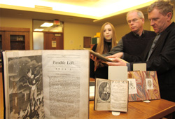 Looking over some of Western’s Milton collection (UWO 2008).