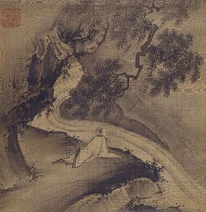 "Scholar Contemplating a Cascade", Yi Chong, ca. 1550