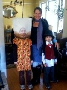 Jane and daughter (the roasting marshmallow) & son (the magician)