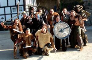 "The Horde" and me (front row with shield) in our Life Action Role Playing gear - crazy but such fun!