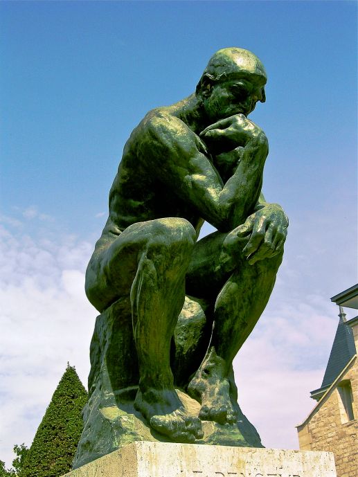 The Thinker by Rodin (pic yy AndrewHorne at  en.wikipedia [Public domain], from Wikimedia Commons