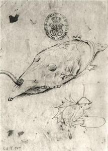 Turtle and a winged demon by Hieronymus Bosch