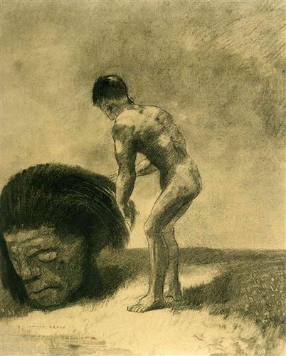 David and Goliath by Odilon Redon