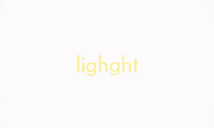 Aram Soroyan's one-word poem 'lightght'. 